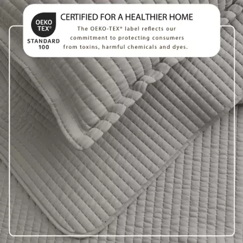 Linery Detailed Channel Stitch Reversible Quilt Set