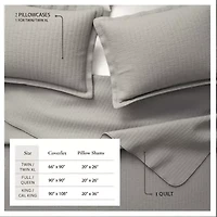 Linery Detailed Channel Stitch Reversible Quilt Set