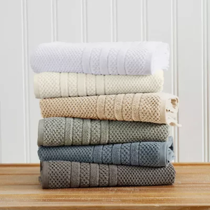 Linery Cotton Checkered Weave 6-pc. Quick Dry Bath Towel Set