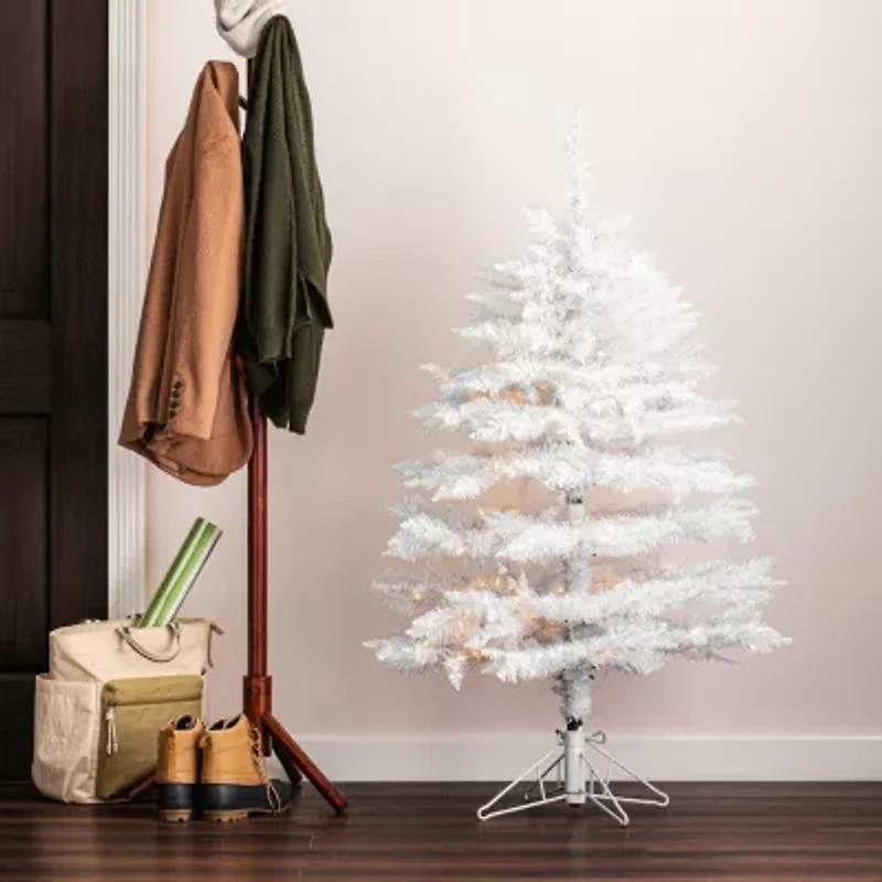 4.5' Prelit Sparkle White Spruce Artificial Christmas Tree