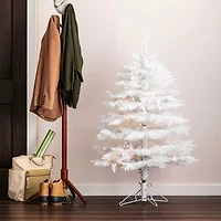 4.5' Prelit Sparkle White Spruce Artificial Christmas Tree