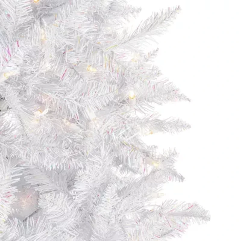 4.5' Prelit Sparkle White Spruce Artificial Christmas Tree