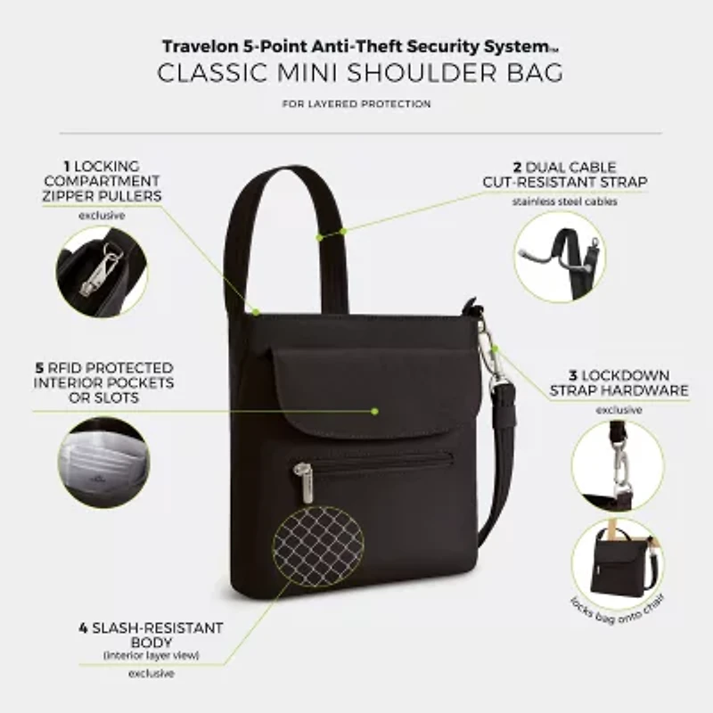 Travelon Anti-theft Classic Mini Shoulder Bag