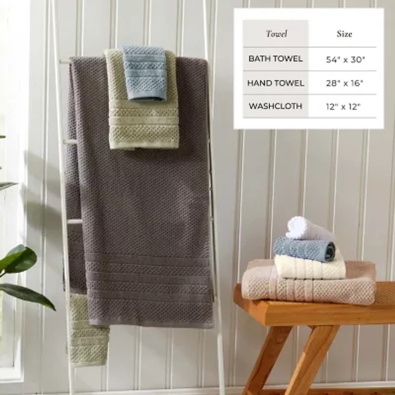 Linery Cotton Checkered Weave -pc. Quick Dry Bath Towel Set