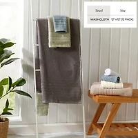 Linery Cotton Checkered Weave 12-pc. Quick Dry Washcloth