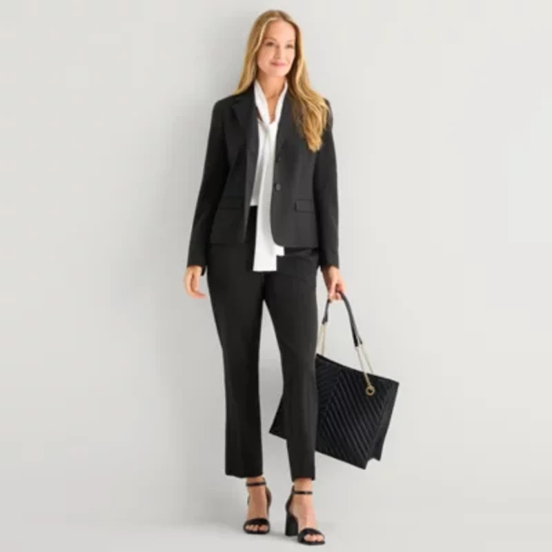 Black Label by Evan-Picone Womens Classic Fit Suit Jacket