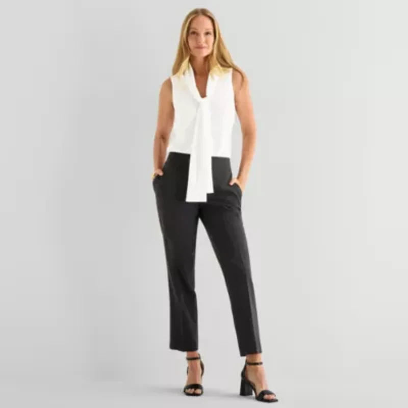 Black Label by Evan-Picone Crepe Womens Classic Fit Straight Suit Pant