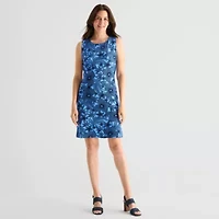 Marc New York Womens Sleeveless Floral Sheath Dress