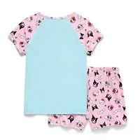 Little & Big Kid Girls Hello Kitty Powerpuff Round Neck Short Sleeve 2-pc. Pajama Sets