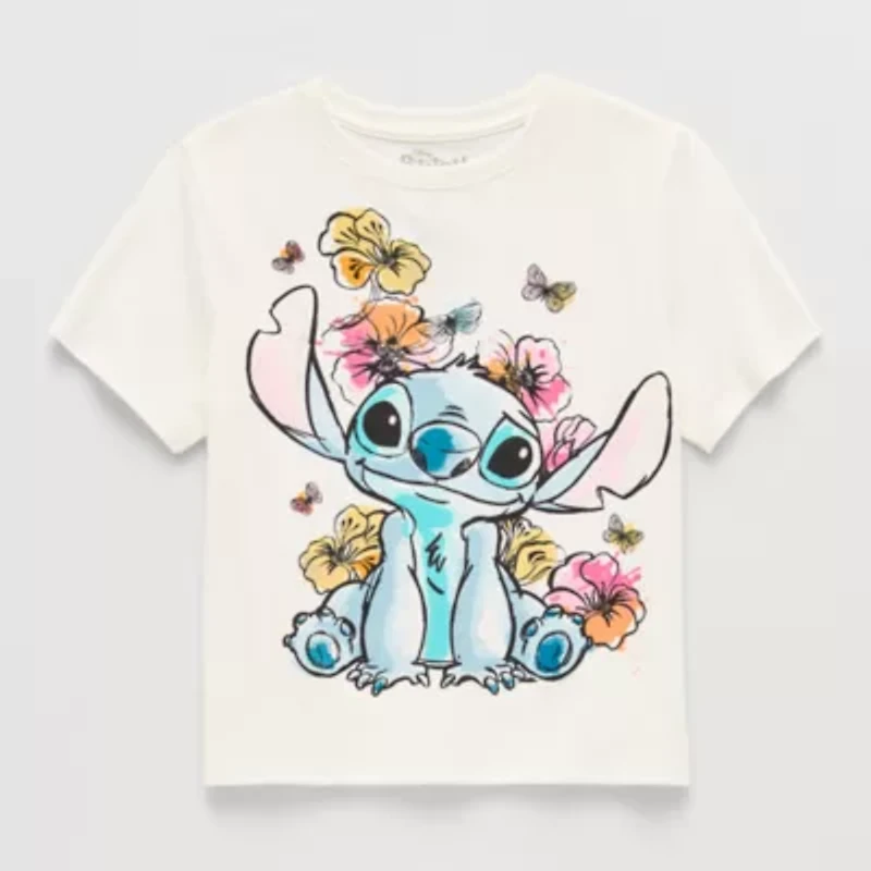 Little & Big Kid Girls Crew Neck Short Sleeve Regular Fit Graphic T-Shirt