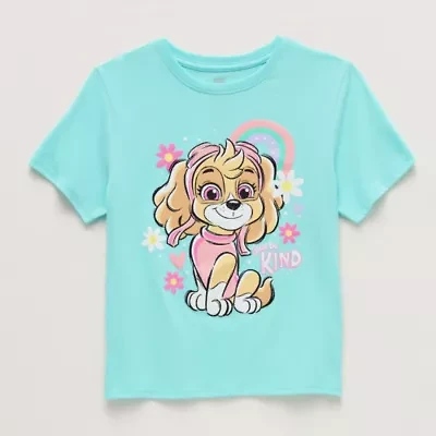 Little & Big Kid Girls Crew Neck Short Sleeve Regular Fit Paw Patrol Graphic T-Shirt
