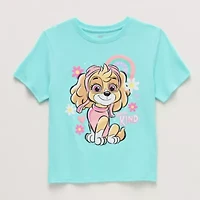 Little & Big Kid Girls Crew Neck Short Sleeve Regular Fit Paw Patrol Graphic T-Shirt