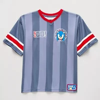 Little & Big Kid Boys V Neck Sonic the Hedgehog Short Sleeve Jersey