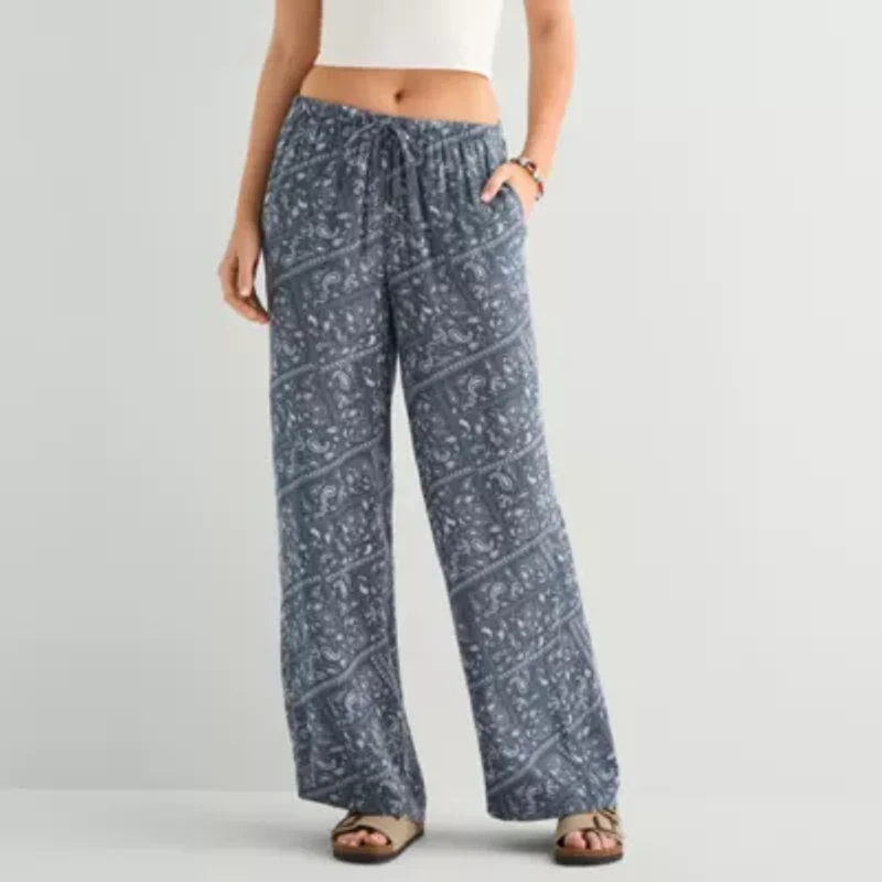 Arizona Womens Juniors Straight Pull-On Pant