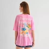 Arizona Body Womens Round Neck Short Sleeve Juniors Pajama Top