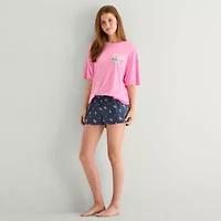 Arizona Body Womens Round Neck Short Sleeve Juniors Pajama Top