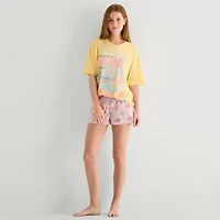 Arizona Body Womens Round Neck Short Sleeve Juniors Pajama Top