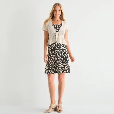 Perceptions Womens Floral Jacket Dress