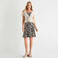 Perceptions Womens Floral Jacket Dress