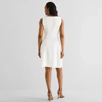 Black Label by Evan-Picone Womens Sleeveless Fit + Flare Dress
