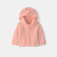 Carter's Baby Girls Hooded Long Sleeve Button Rib Knit Cardigan