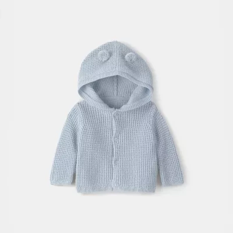 Carter's Baby Boys Hooded Long Sleeve Button Rib Knit Cardigan