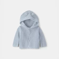 Carter's Baby Boys Hooded Long Sleeve Button Rib Knit Cardigan