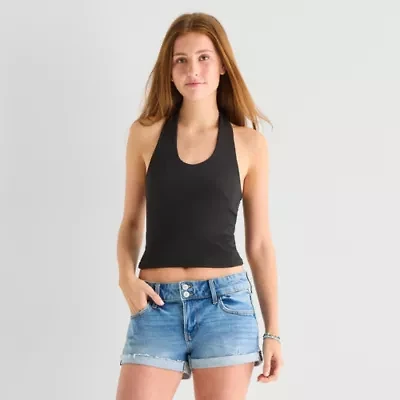 Arizona Womens Juniors Halter Neck Sleeveless Tank Top