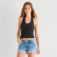 Arizona Womens Juniors Halter Neck Sleeveless Tank Top