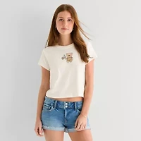 Bear Flag Tee Womens Juniors Crew Neck Short Sleeve Fitted Graphic T-Shirt