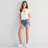 Bear Flag Tee Womens Juniors Crew Neck Short Sleeve Fitted Graphic T-Shirt