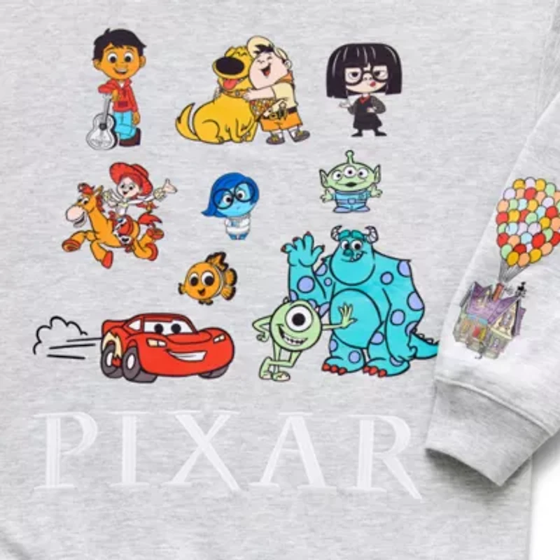 Pixar Womens Juniors Crew Neck Long Sleeve Sweatshirt