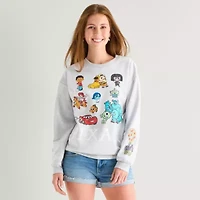 Pixar Womens Juniors Crew Neck Long Sleeve Sweatshirt