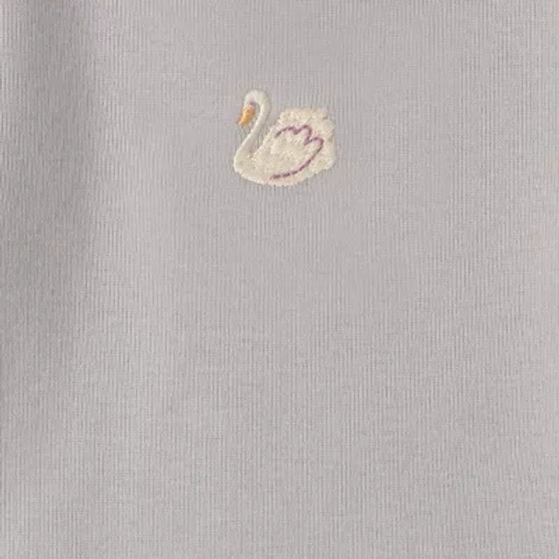 Carter's Baby Girls Crew Neck Long Sleeve Rib 4-pc. Bodysuit