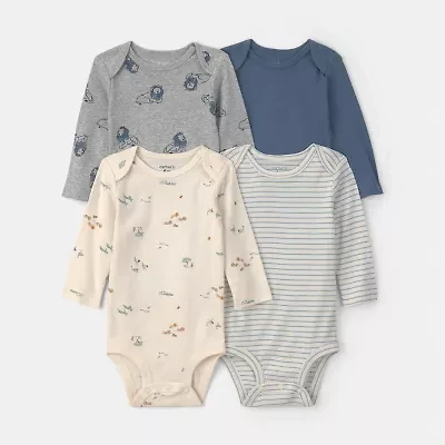 Carter's Baby Boys Crew Neck Long Sleeve Rib 4-pc. Bodysuit