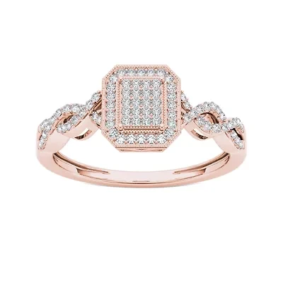 1/5 CT.T.W. Natural Diamond 10K Rose Gold Engagement Ring