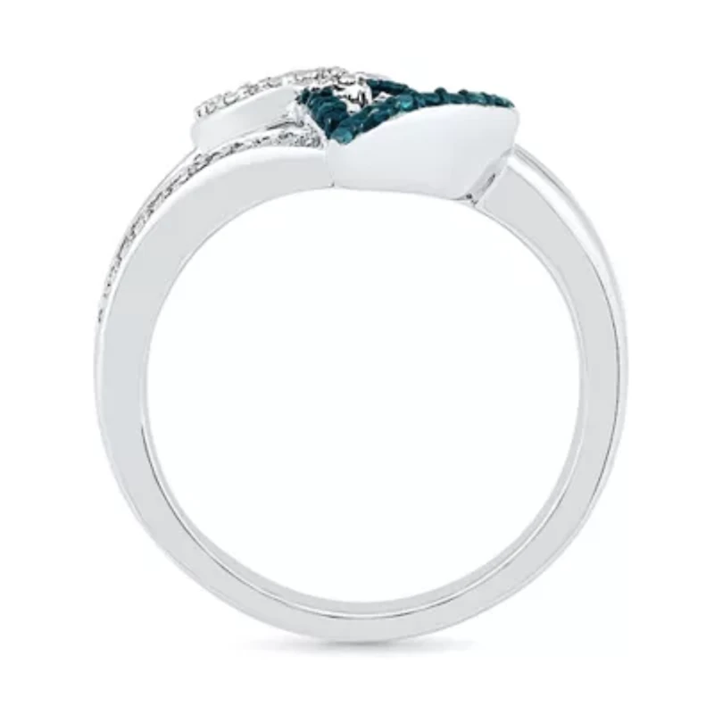 Womens Diamond Accent Natural Sterling Silver Heart Cocktail Ring