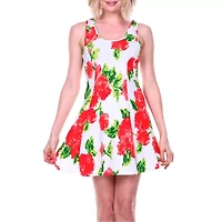 White Mark Celica Womens Sleeveless Floral Sheath Dress