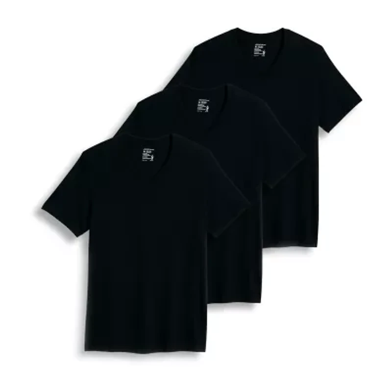 Jockey Classics Mens 3 Pack Short Sleeve V Neck Moisture Wicking T-Shirt