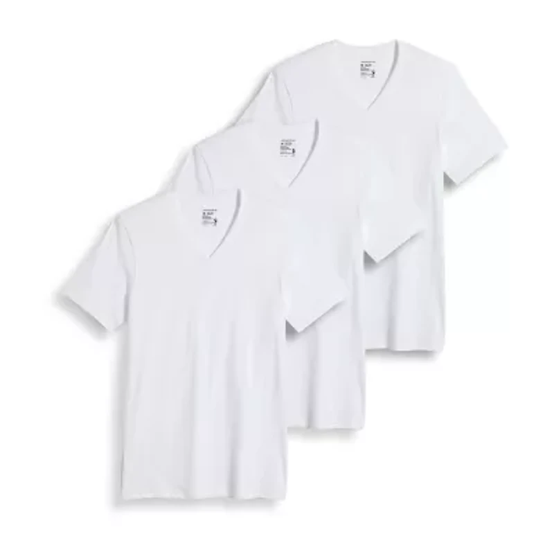 Jockey Classics Mens 3 Pack Short Sleeve V Neck Moisture Wicking T-Shirt