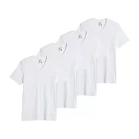 Jockey Classics Bonus Pack Mens 4 Short Sleeve V Neck Moisture Wicking T-Shirt