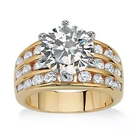 Womens CT. T.W. Cubic Zirconia 14K Gold Over Brass Engagement Ring