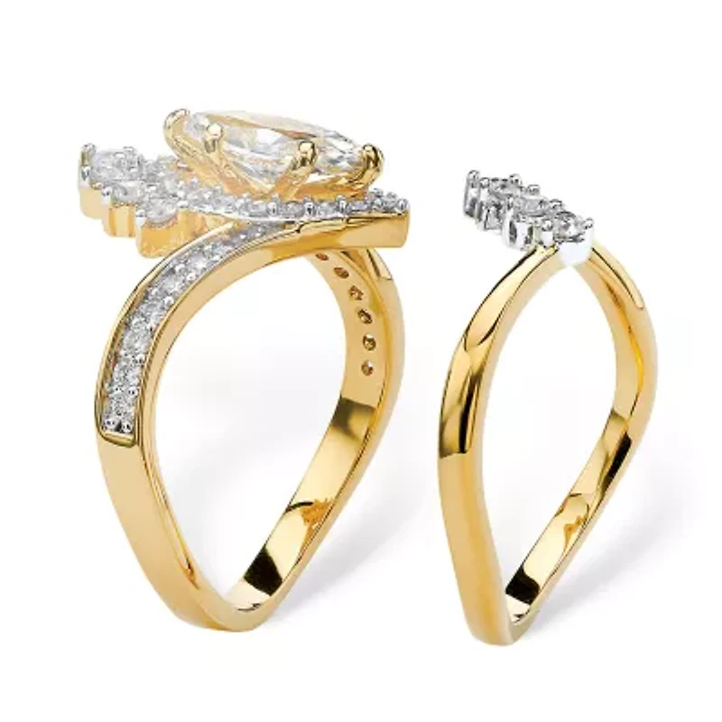 Womens 3 CT. T.W. Cubic Zirconia 14K Gold Over Brass Bridal Set