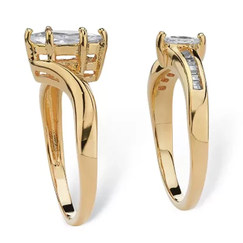 Womens 1 3/8 CT. T.W. Cubic Zirconia 18K Gold Over Brass Bridal Set