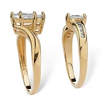 Womens 1 3/8 CT. T.W. Cubic Zirconia 18K Gold Over Brass Bridal Set