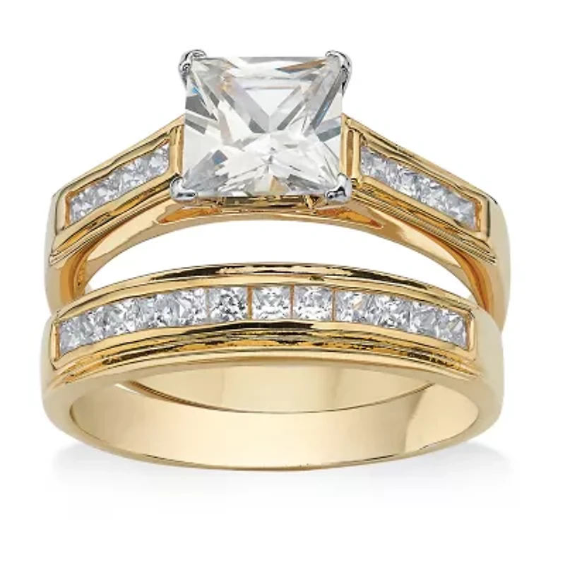 Womens CT. T.W. Cubic Zirconia 14K Gold Over Brass Bridal Set