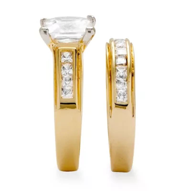 Womens CT. T.W. Cubic Zirconia 14K Gold Over Brass Bridal Set