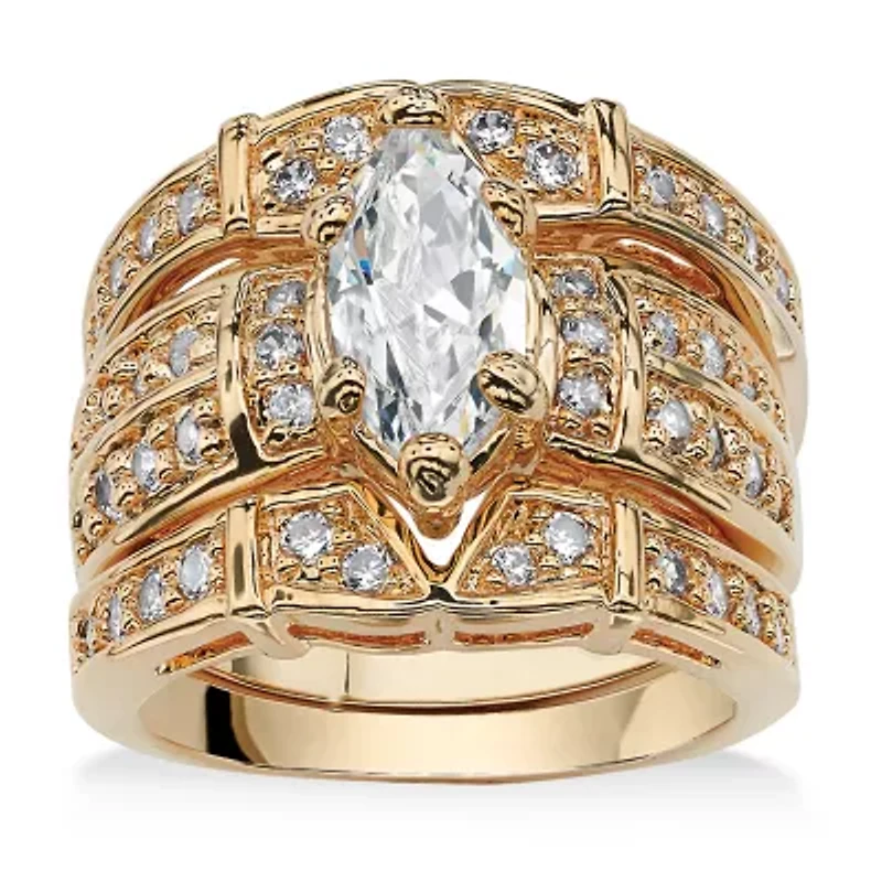 Womens 3 CT. T.W. Cubic Zirconia 14K Gold Over Brass Bridal Set