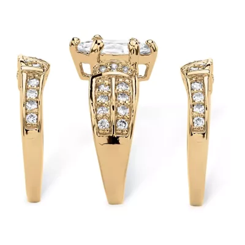Womens 3 CT. T.W. Cubic Zirconia 14K Gold Over Brass Bridal Set