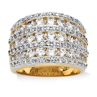 Womens 2 /2 CT. T.W. Cubic Zirconia 14K Gold Over Brass Cocktail Ring